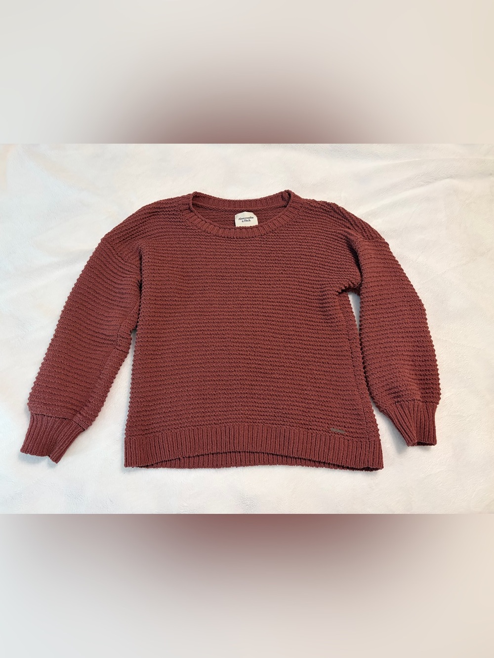Abercrombie & Fitch Women's Rust Red Textured Crewneck Sweater